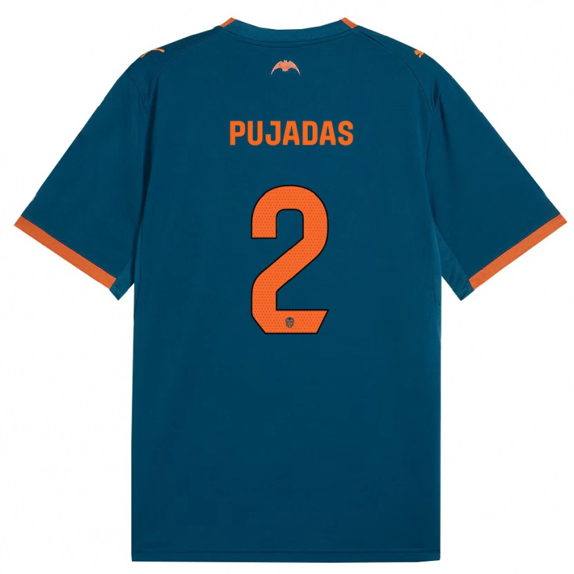 Danxen Hombre Camiseta Berta Pujadas #2 Azul Acero Naranja 2ª Equipación 2026/27 La Camisa