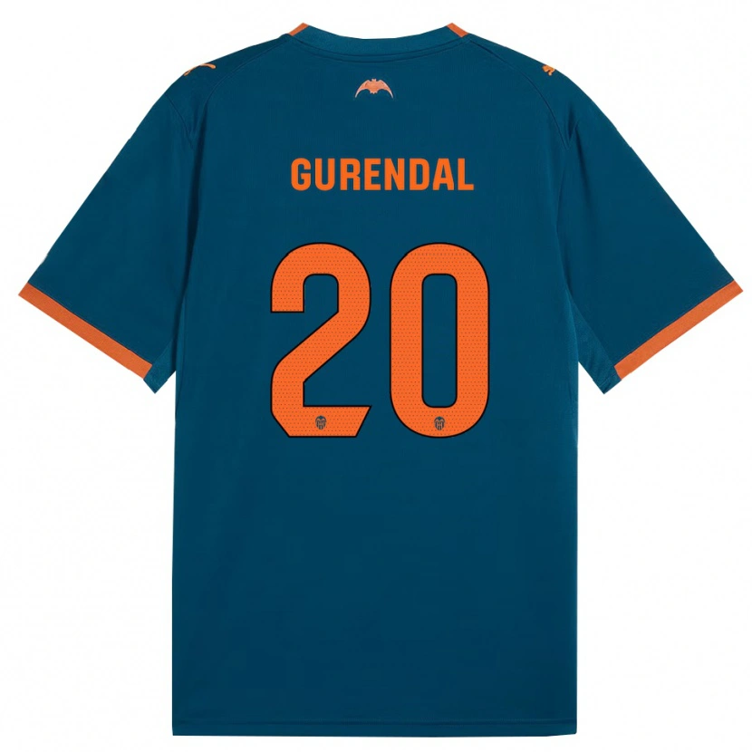 Danxen Hombre Camiseta Alexander Gurendal #20 Azul Acero Naranja 2ª Equipación 2026/27 La Camisa
