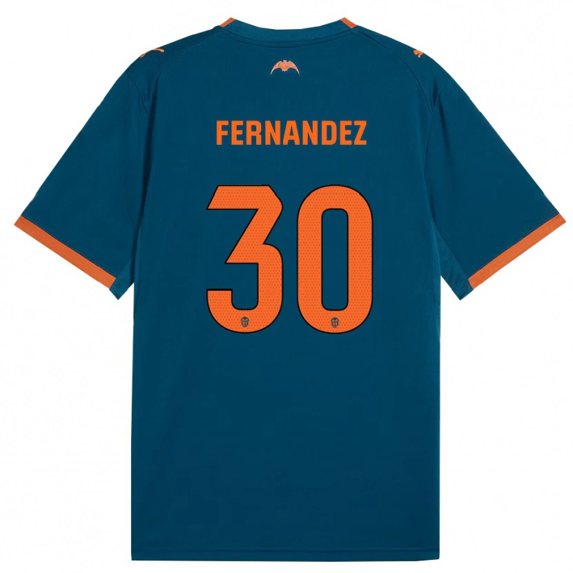 Danxen Hombre Camiseta Rubén Fernández #30 Azul Acero Naranja 2ª Equipación 2026/27 La Camisa