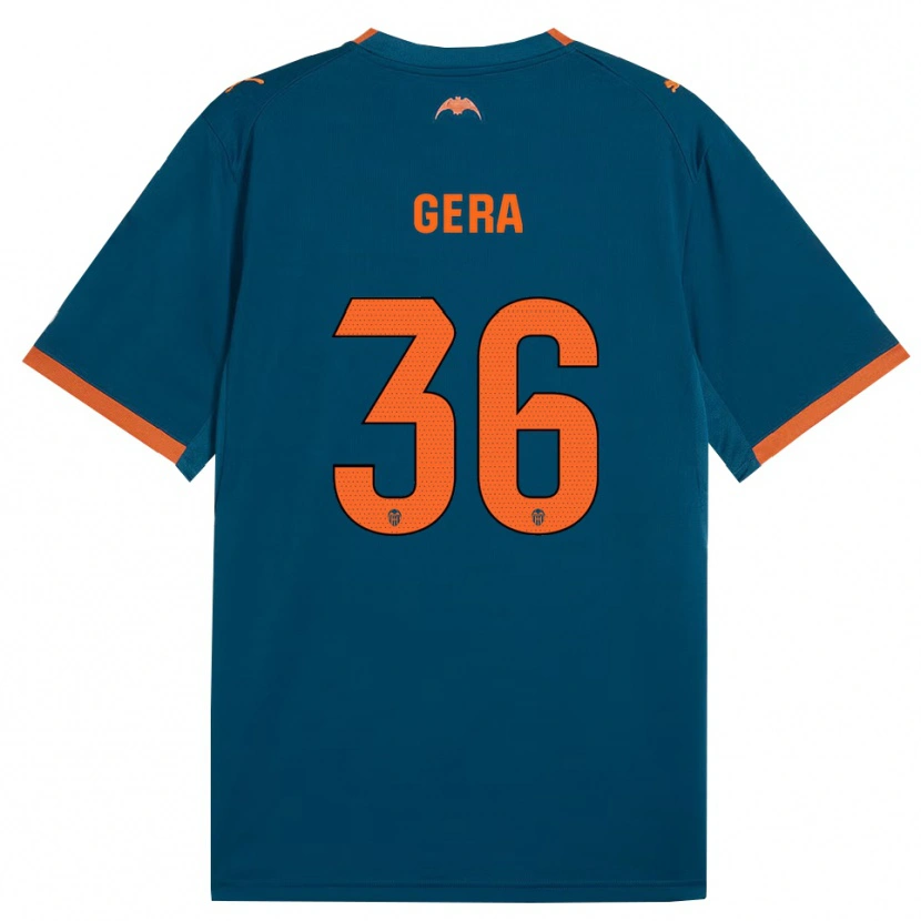 Danxen Hombre Camiseta Alin Gera #36 Azul Acero Naranja 2ª Equipación 2026/27 La Camisa
