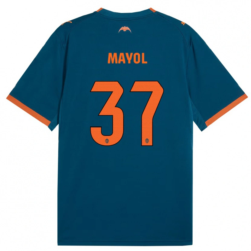 Danxen Hombre Camiseta Aaron Mayol #37 Azul Acero Naranja 2ª Equipación 2026/27 La Camisa