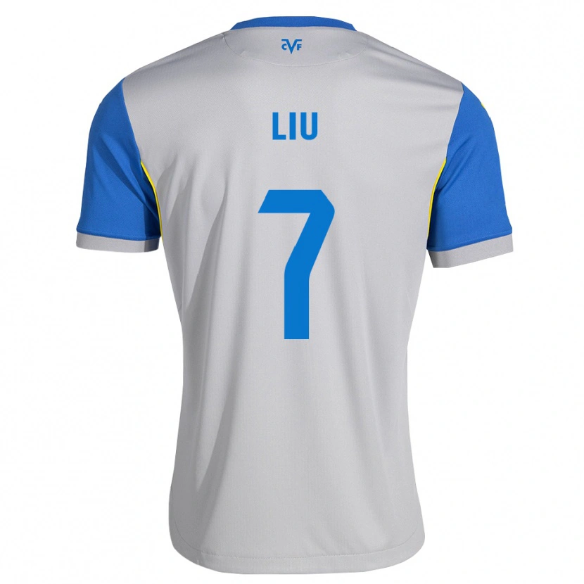 Danxen Hombre Camiseta Kaiyuan Liu #7 Azul Lanzador Gris 2ª Equipación 2026/27 La Camisa