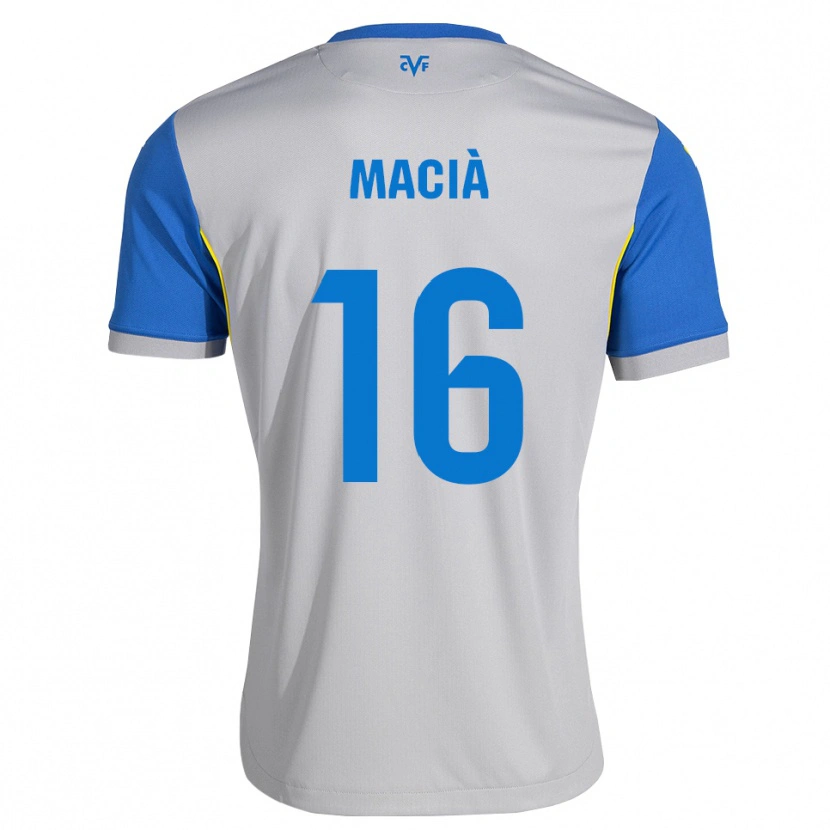 Danxen Hombre Camiseta Carlos Macià #16 Azul Lanzador Gris 2ª Equipación 2026/27 La Camisa