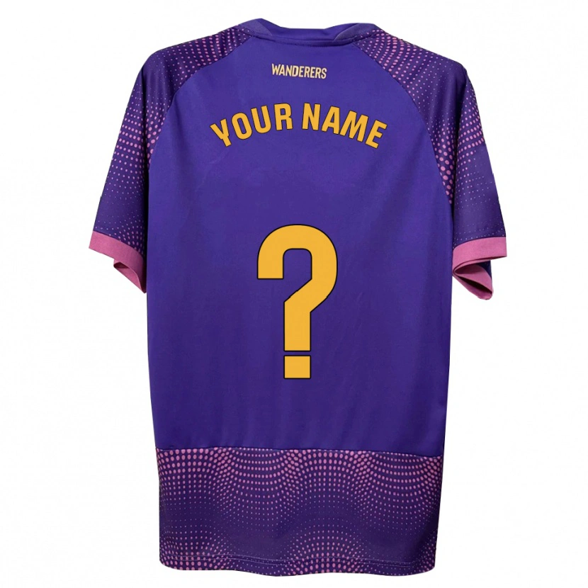 Danxen Hombre Camiseta Su Nombre #0 Morado Blanco Rosa 2ª Equipación 2026/27 La Camisa