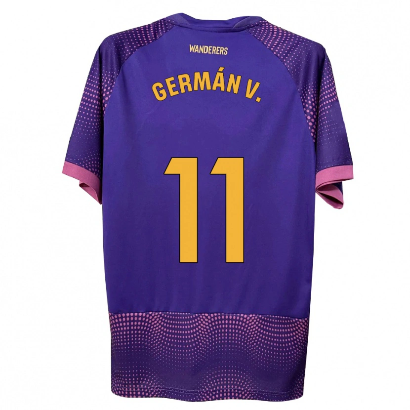 Danxen Hombre Camiseta Germán Valera #11 Morado Blanco Rosa 2ª Equipación 2026/27 La Camisa