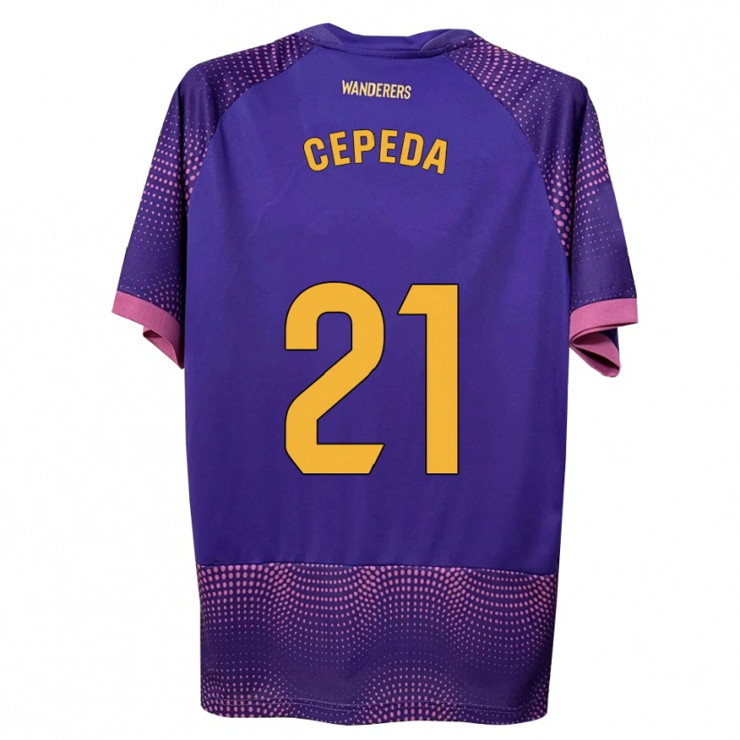 Danxen Hombre Camiseta Lucas Cepeda #21 Morado Blanco Rosa 2ª Equipación 2026/27 La Camisa