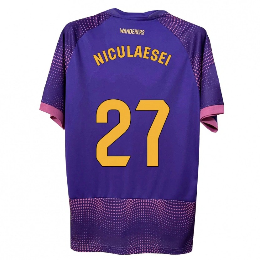 Danxen Hombre Camiseta Albert Niculăesei #27 Morado Blanco Rosa 2ª Equipación 2026/27 La Camisa