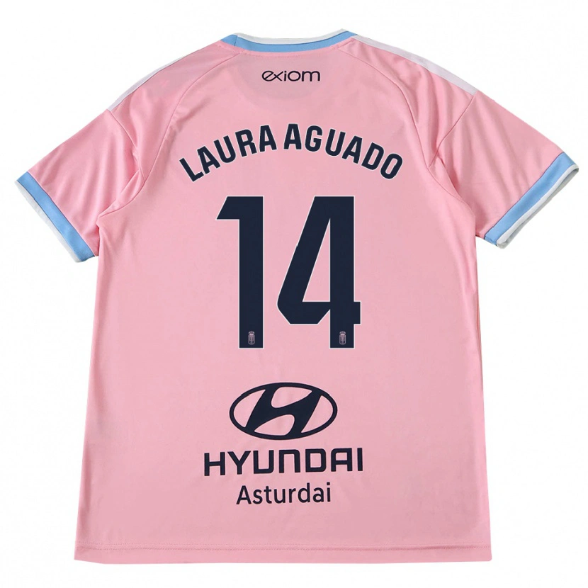 Danxen Hombre Camiseta Laura Aguado #14 Azul Aciano Rosa 2ª Equipación 2026/27 La Camisa
