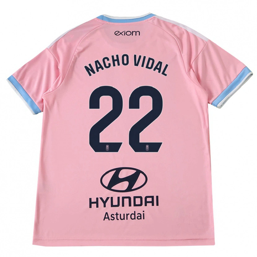 Danxen Hombre Camiseta Nacho Vidal #22 Azul Aciano Rosa 2ª Equipación 2026/27 La Camisa