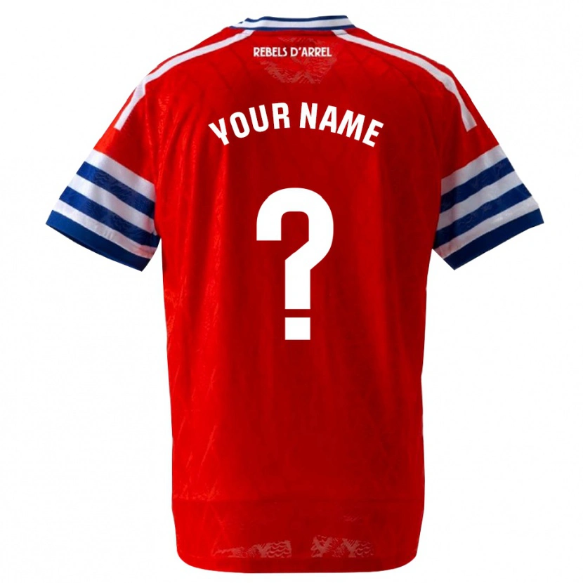 Danxen Hombre Camiseta Su Nombre #0 Azul Real Rojo 2ª Equipación 2026/27 La Camisa
