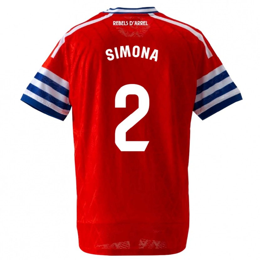 Danxen Hombre Camiseta Estefanía Botero Granda #2 Azul Real Rojo 2ª Equipación 2026/27 La Camisa