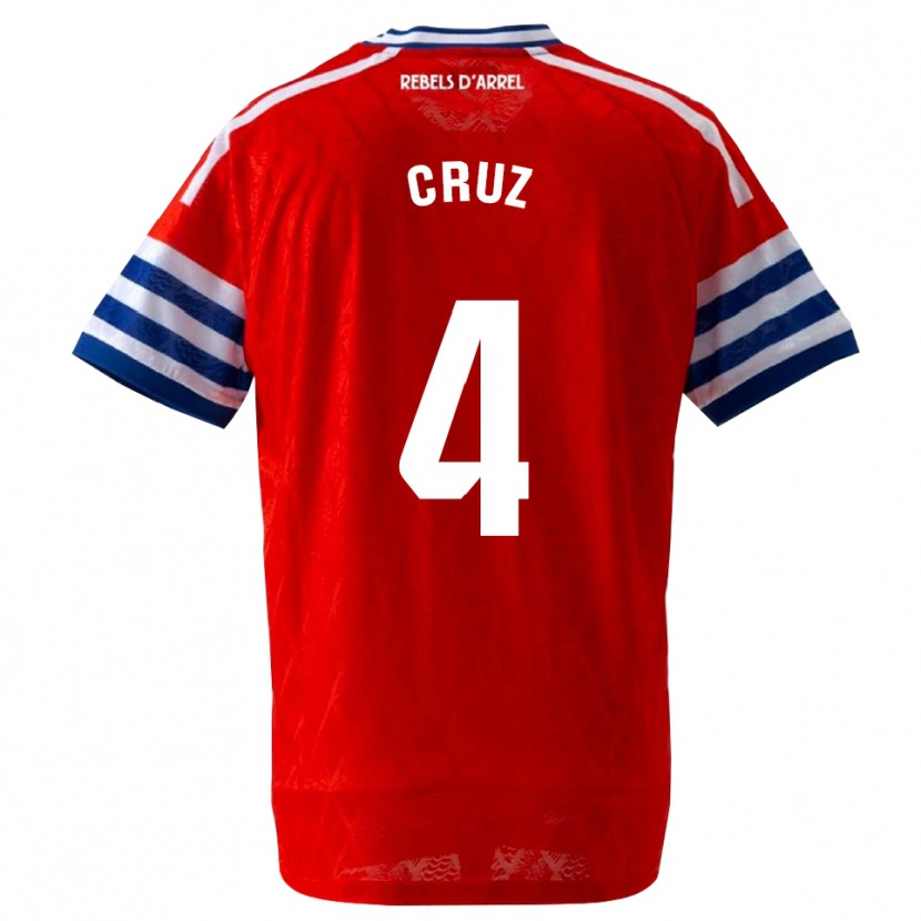 Danxen Hombre Camiseta Ian Cruz #4 Azul Real Rojo 2ª Equipación 2026/27 La Camisa