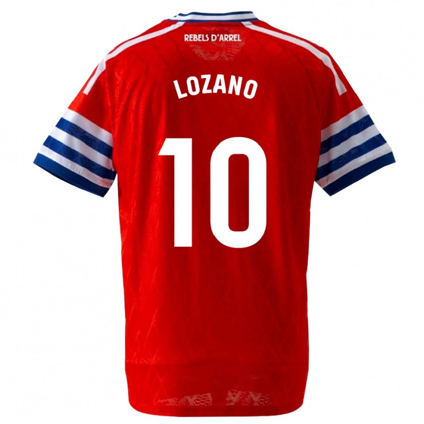 Danxen Hombre Camiseta Pol Lozano #10 Azul Real Rojo 2ª Equipación 2026/27 La Camisa