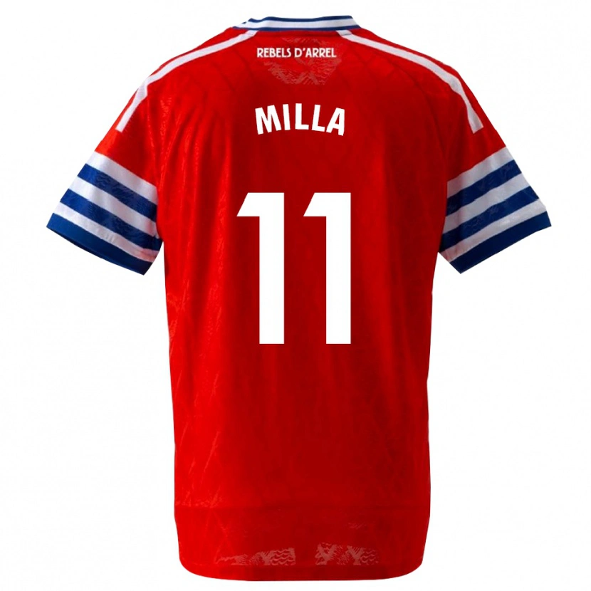 Danxen Hombre Camiseta Pere Milla #11 Azul Real Rojo 2ª Equipación 2026/27 La Camisa
