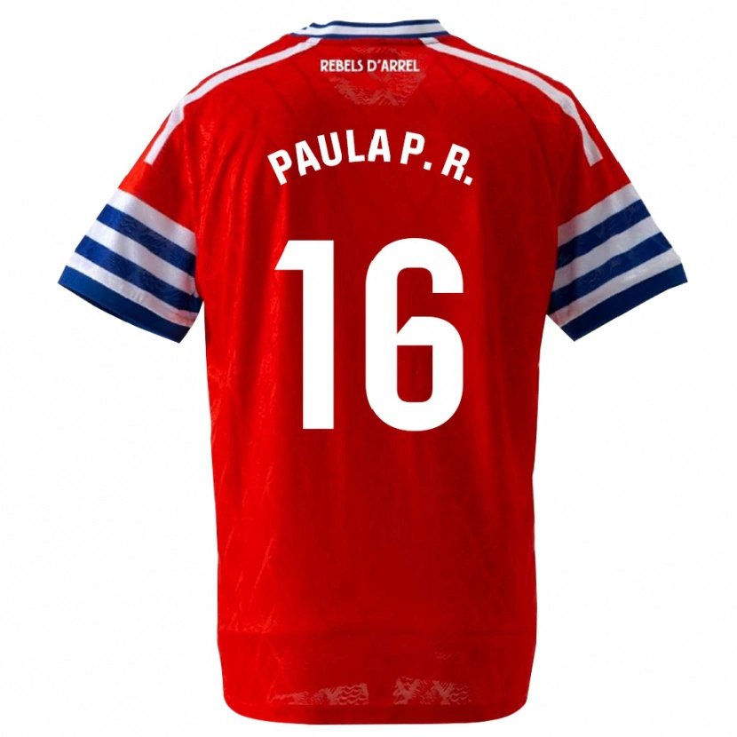 Danxen Hombre Camiseta Paula Perea Ramírez #16 Azul Real Rojo 2ª Equipación 2026/27 La Camisa