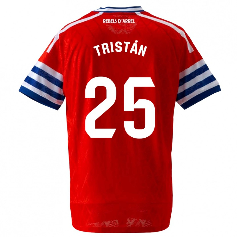Danxen Hombre Camiseta Pol Tristán #25 Azul Real Rojo 2ª Equipación 2026/27 La Camisa
