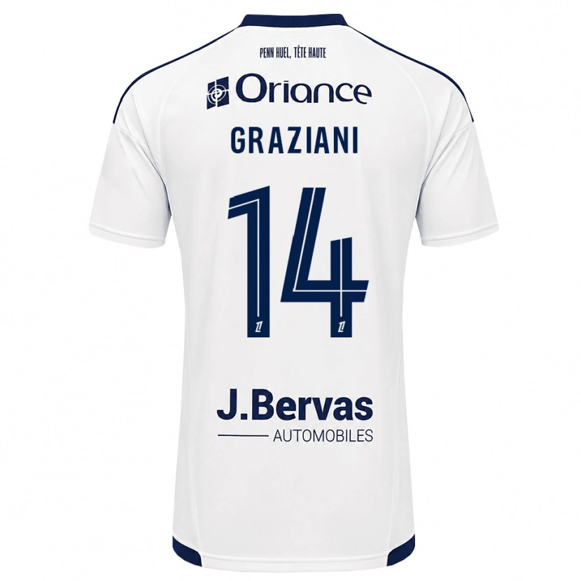Danxen Hombre Camiseta Kelyan Graziani #14 Azul Marino Blanco 2ª Equipación 2026/27 La Camisa