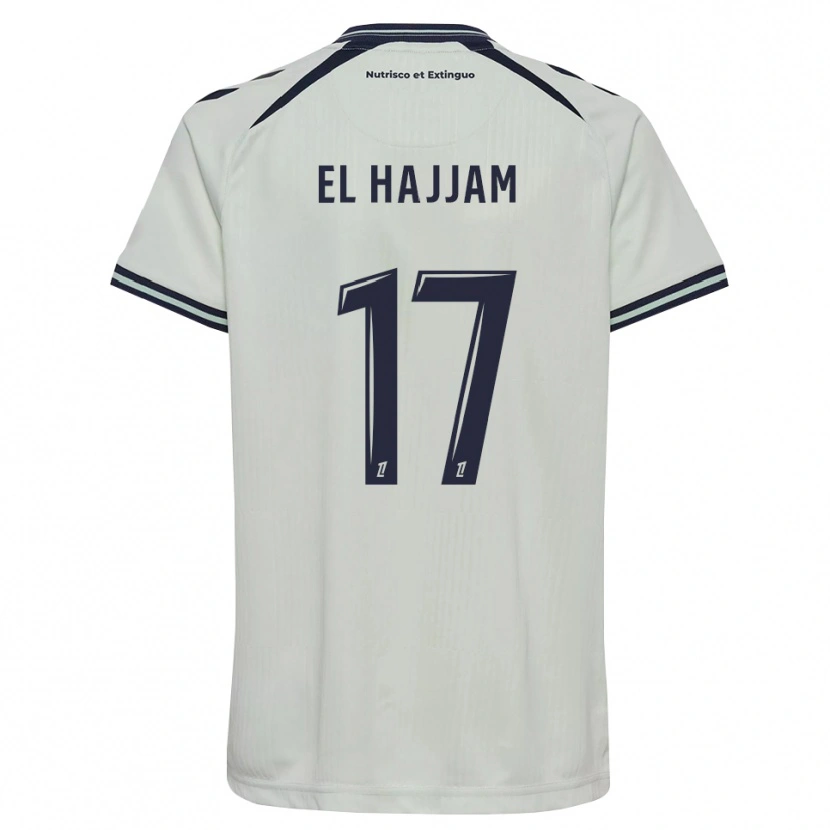 Danxen Hombre Camiseta Oualid El Hajjam #17 Azul Medianoche Blanco 2ª Equipación 2026/27 La Camisa
