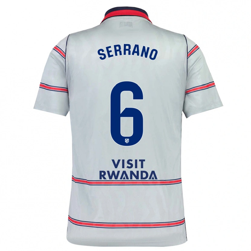 Danxen Hombre Camiseta Javi Serrano #6 Gris Rojo Azul Marino Equipación Tercera 2026/27 La Camisa