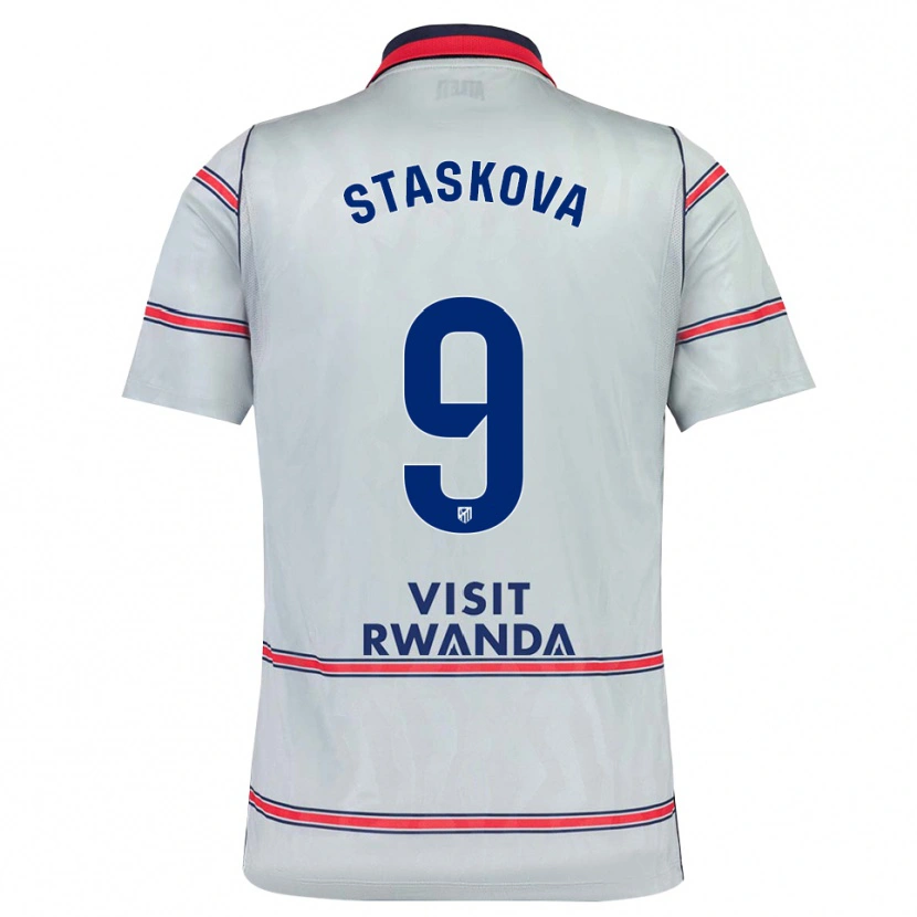 Danxen Hombre Camiseta Andrea Staskova #9 Gris Rojo Azul Marino Equipación Tercera 2026/27 La Camisa