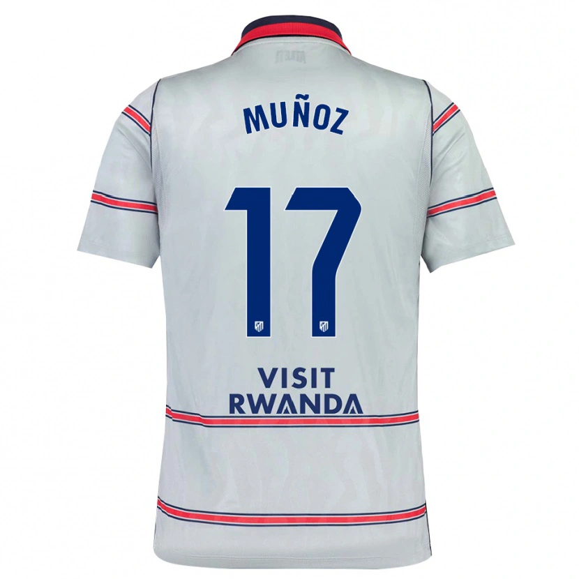 Danxen Hombre Camiseta David Muñoz #17 Gris Rojo Azul Marino Equipación Tercera 2026/27 La Camisa