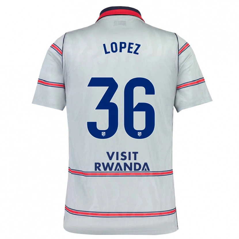Danxen Hombre Camiseta David Lopez #36 Gris Rojo Azul Marino Equipación Tercera 2026/27 La Camisa