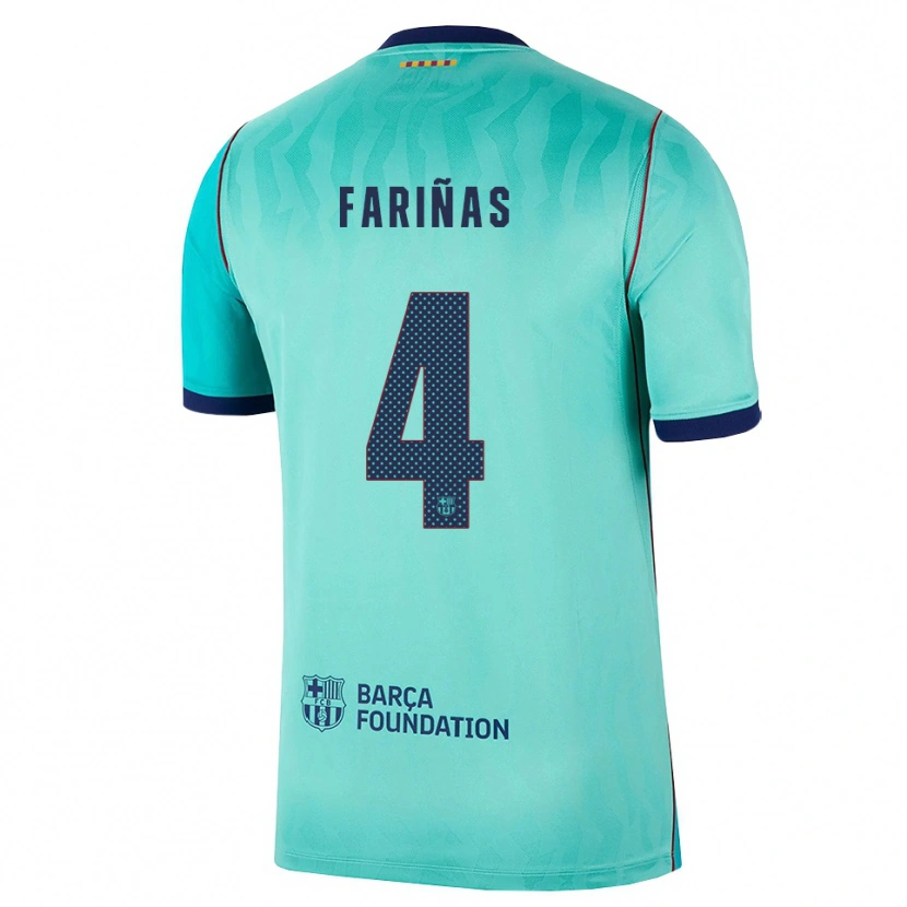 Danxen Hombre Camiseta Brian Fariñas #4 Aqua Turquesa Oscuro Azul Real Equipación Tercera 2026/27 La Camisa