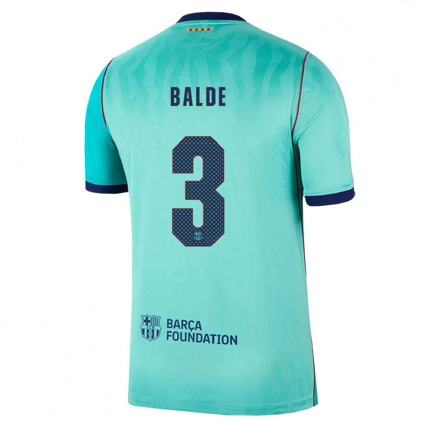Danxen Hombre Camiseta Alejandro Balde #3 Aqua Turquesa Oscuro Azul Real Equipación Tercera 2026/27 La Camisa