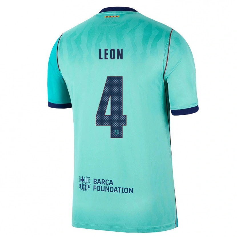 Danxen Hombre Camiseta Maria Pilar Leon #4 Aqua Turquesa Oscuro Azul Real Equipación Tercera 2026/27 La Camisa
