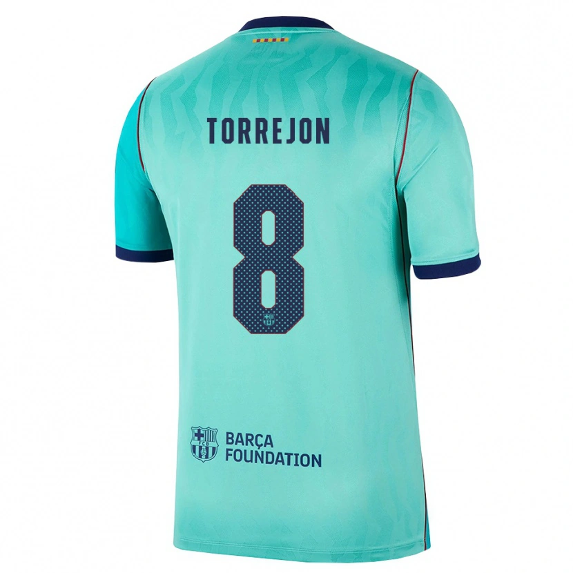 Danxen Hombre Camiseta Marta Torrejon #8 Aqua Turquesa Oscuro Azul Real Equipación Tercera 2026/27 La Camisa
