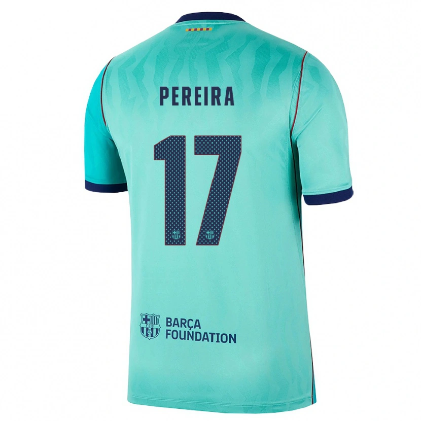 Danxen Hombre Camiseta Andrea Pereira #17 Aqua Turquesa Oscuro Azul Real Equipación Tercera 2026/27 La Camisa