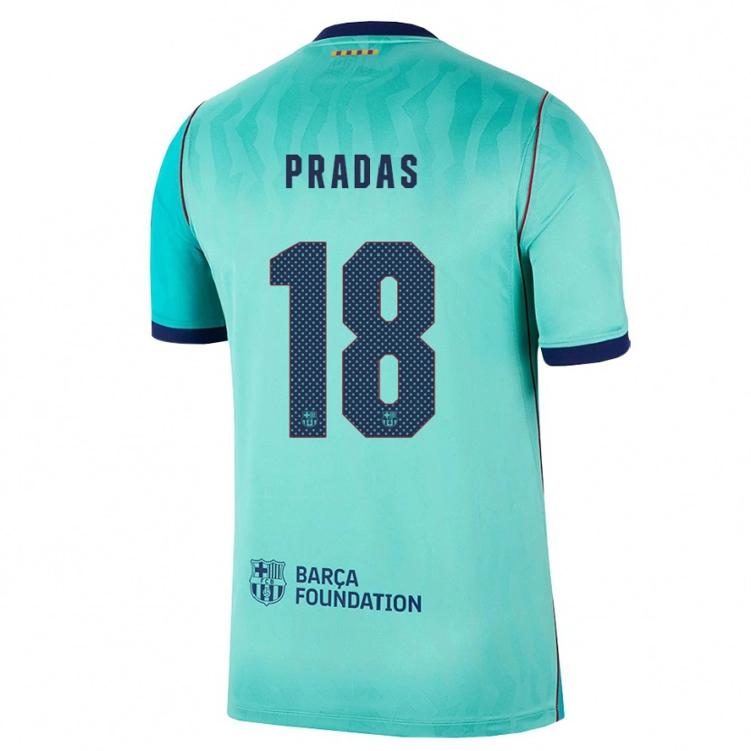 Danxen Hombre Camiseta Arnau Pradas #18 Aqua Turquesa Oscuro Azul Real Equipación Tercera 2026/27 La Camisa