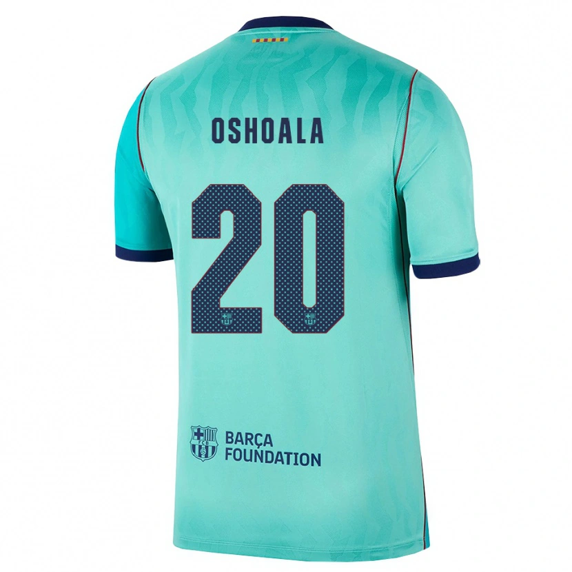 Danxen Hombre Camiseta Asisat Oshoala #20 Aqua Turquesa Oscuro Azul Real Equipación Tercera 2026/27 La Camisa