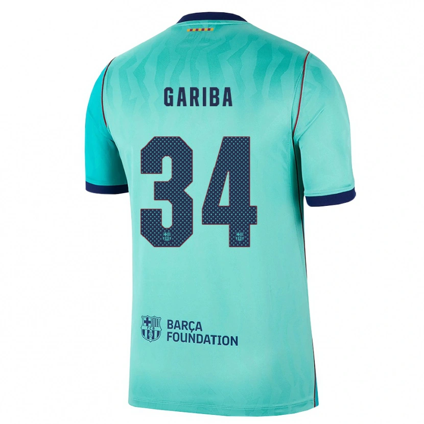Danxen Hombre Camiseta Hafiz Gariba #34 Aqua Turquesa Oscuro Azul Real Equipación Tercera 2026/27 La Camisa