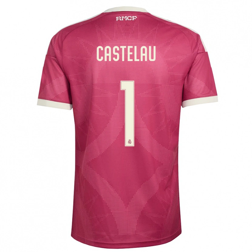 Danxen Hombre Camiseta Alber Castelau #1 Rojo Violeta Pálido Blanco Equipación Tercera 2026/27 La Camisa