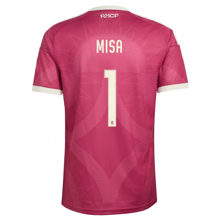 Danxen Hombre Camiseta Misa Rodríguez #1 Rojo Violeta Pálido Blanco Equipación Tercera 2026/27 La Camisa