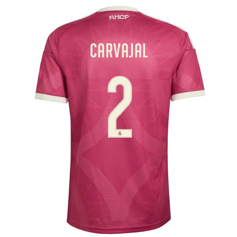 Danxen Hombre Camiseta Daniel Carvajal #2 Rojo Violeta Pálido Blanco Equipación Tercera 2026/27 La Camisa