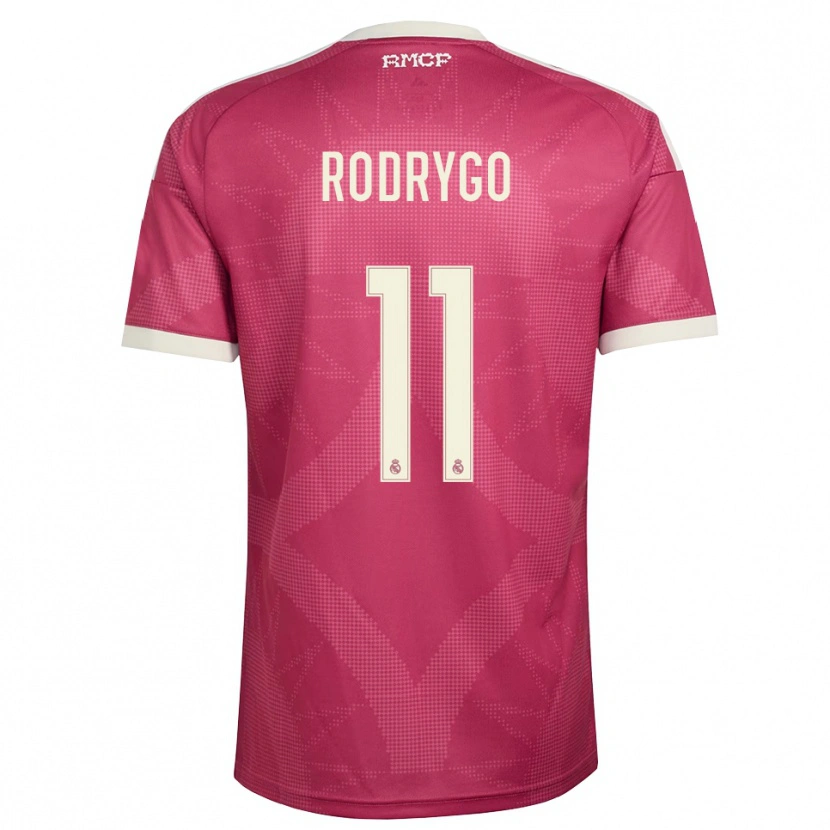 Danxen Hombre Camiseta Rodrygo Silva De Goes #11 Rojo Violeta Pálido Blanco Equipación Tercera 2026/27 La Camisa