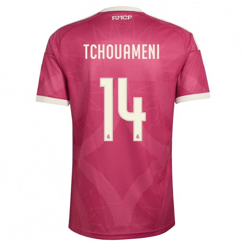Danxen Hombre Camiseta Aurélien Tchouaméni #14 Rojo Violeta Pálido Blanco Equipación Tercera 2026/27 La Camisa