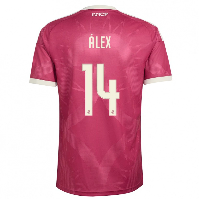 Danxen Hombre Camiseta Álex Pérez #14 Rojo Violeta Pálido Blanco Equipación Tercera 2026/27 La Camisa
