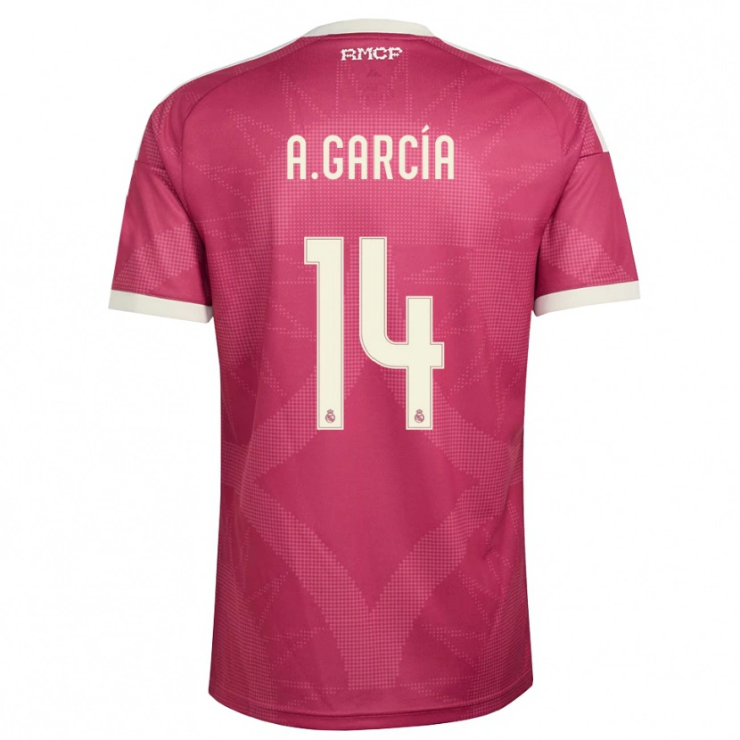 Danxen Hombre Camiseta Aimar García #14 Rojo Violeta Pálido Blanco Equipación Tercera 2026/27 La Camisa