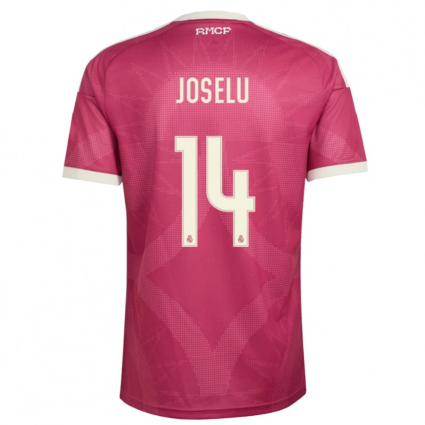 Danxen Hombre Camiseta Joselu #14 Rojo Violeta Pálido Blanco Equipación Tercera 2026/27 La Camisa