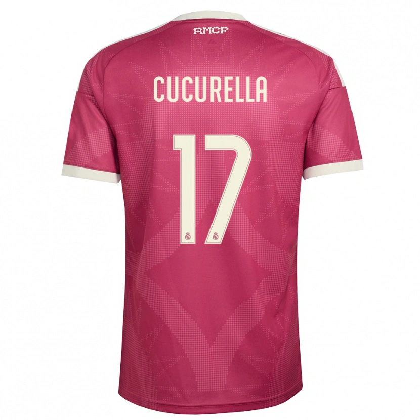 Danxen Hombre Camiseta Marc Cucurella #17 Rojo Violeta Pálido Blanco Equipación Tercera 2026/27 La Camisa