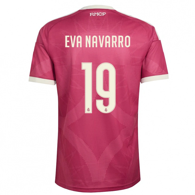 Danxen Hombre Camiseta Eva Navarro #19 Rojo Violeta Pálido Blanco Equipación Tercera 2026/27 La Camisa