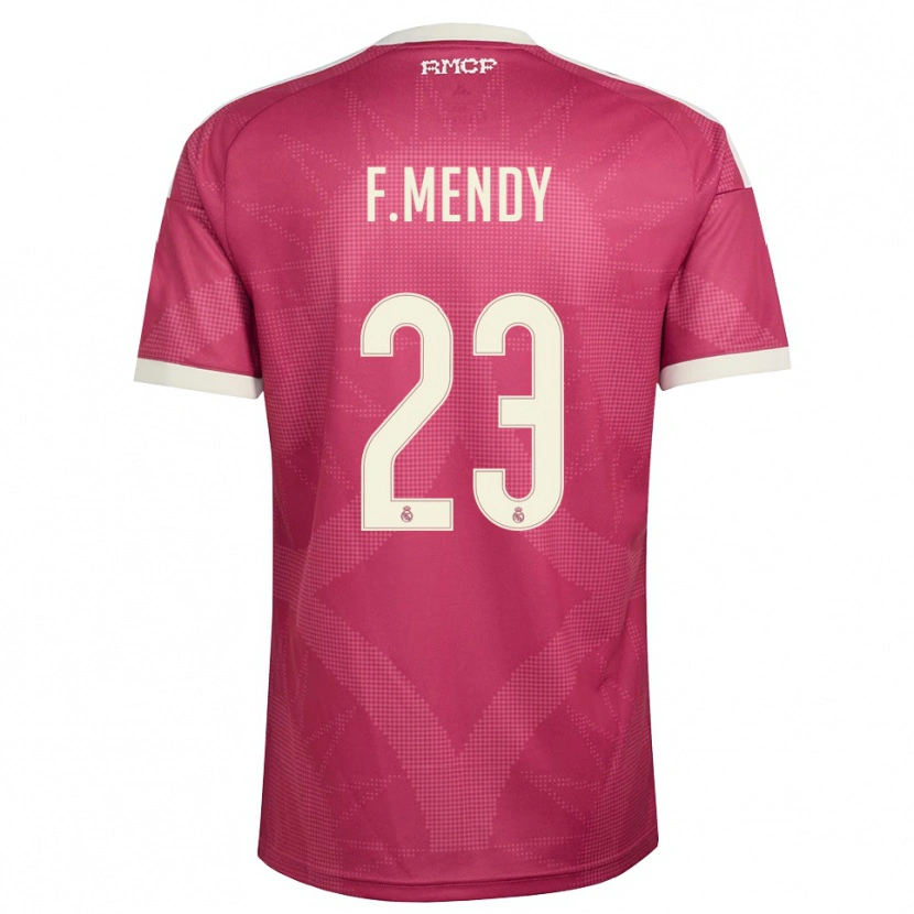 Danxen Hombre Camiseta Ferland Mendy #23 Rojo Violeta Pálido Blanco Equipación Tercera 2026/27 La Camisa