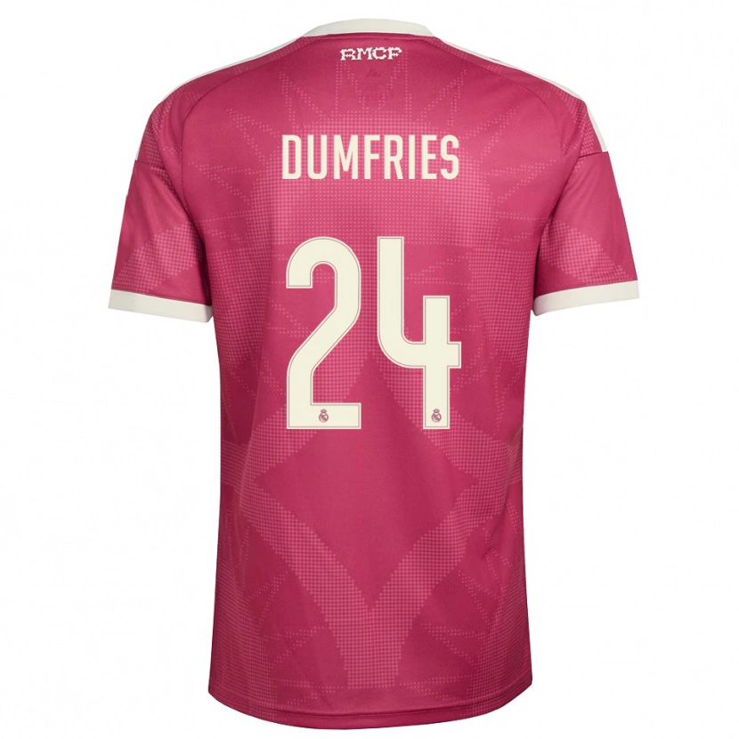 Danxen Hombre Camiseta Denzel Dumfries #24 Rojo Violeta Pálido Blanco Equipación Tercera 2026/27 La Camisa