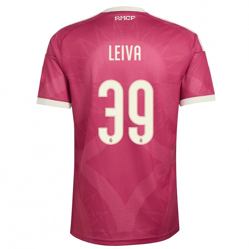 Danxen Hombre Camiseta Álvaro Leiva #39 Rojo Violeta Pálido Blanco Equipación Tercera 2026/27 La Camisa
