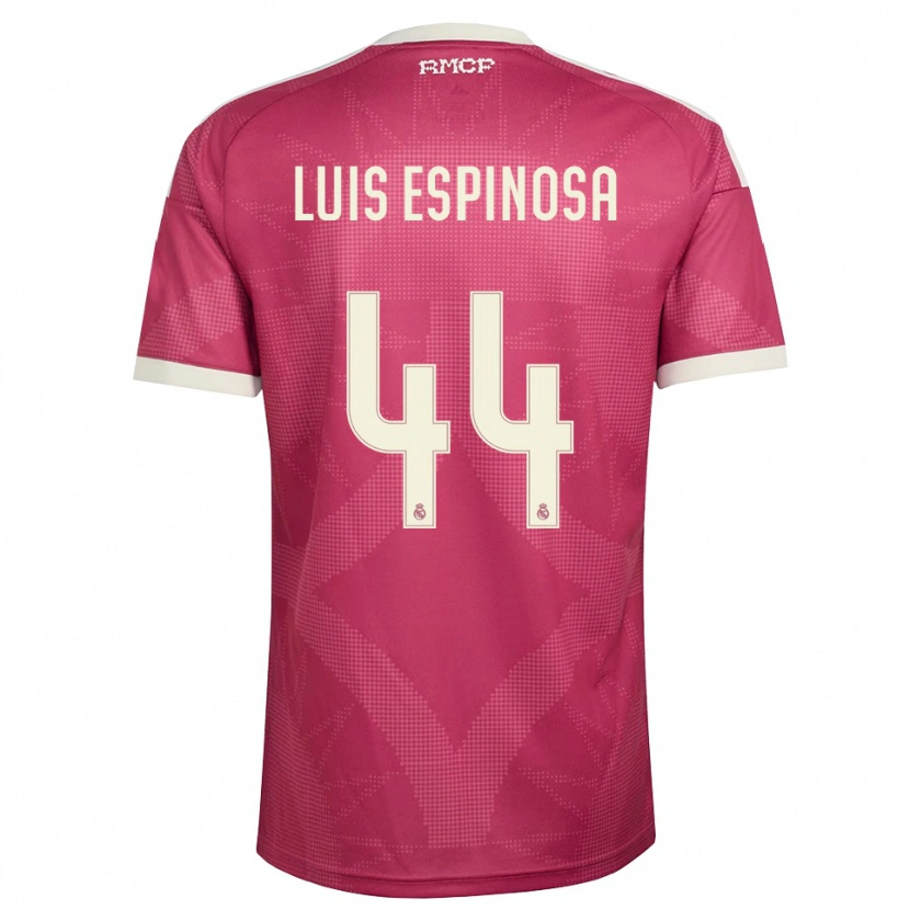 Danxen Hombre Camiseta José Luis Espinosa #44 Rojo Violeta Pálido Blanco Equipación Tercera 2026/27 La Camisa