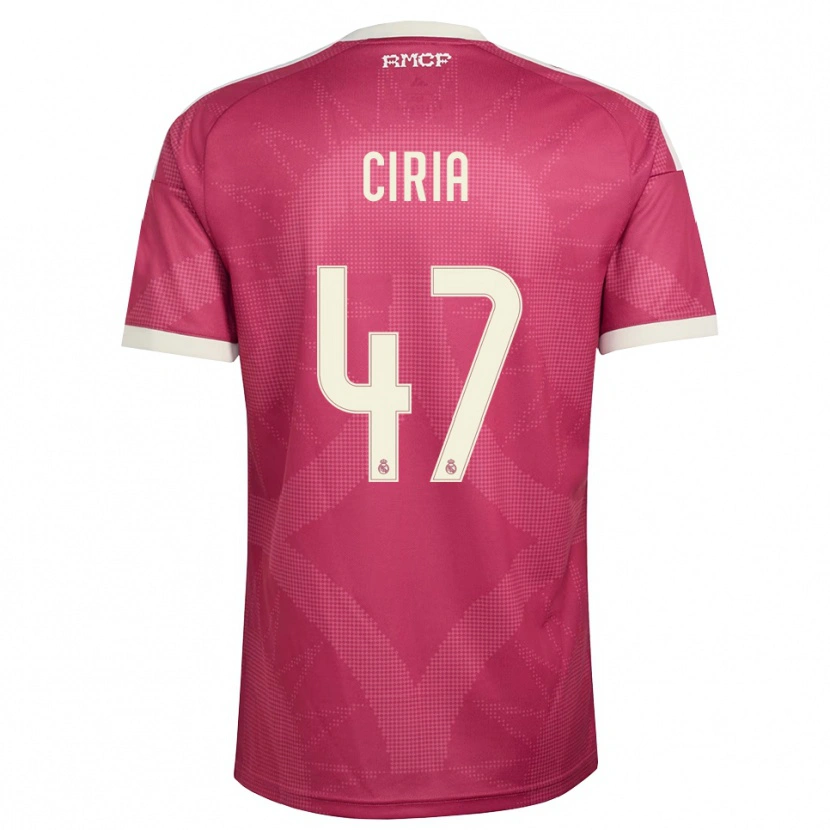Danxen Hombre Camiseta Alexis Ciria #47 Rojo Violeta Pálido Blanco Equipación Tercera 2026/27 La Camisa