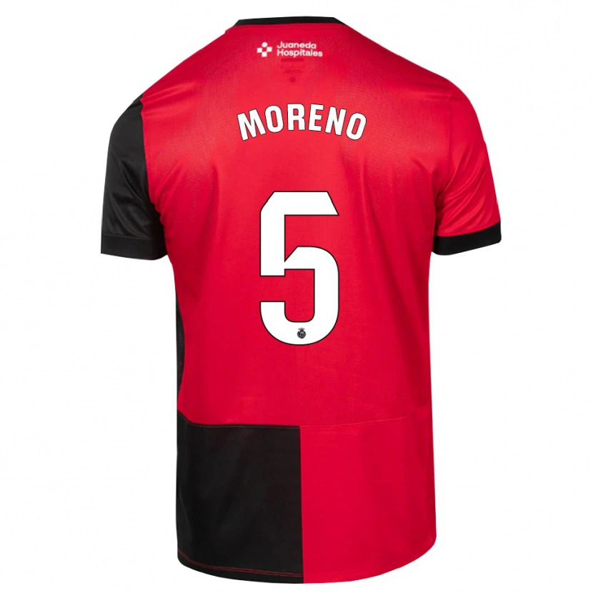 Danxen Hombre Camiseta Alberto Moreno #5 Negro Rojo Blanco 1ª Equipación 2026/27 La Camisa